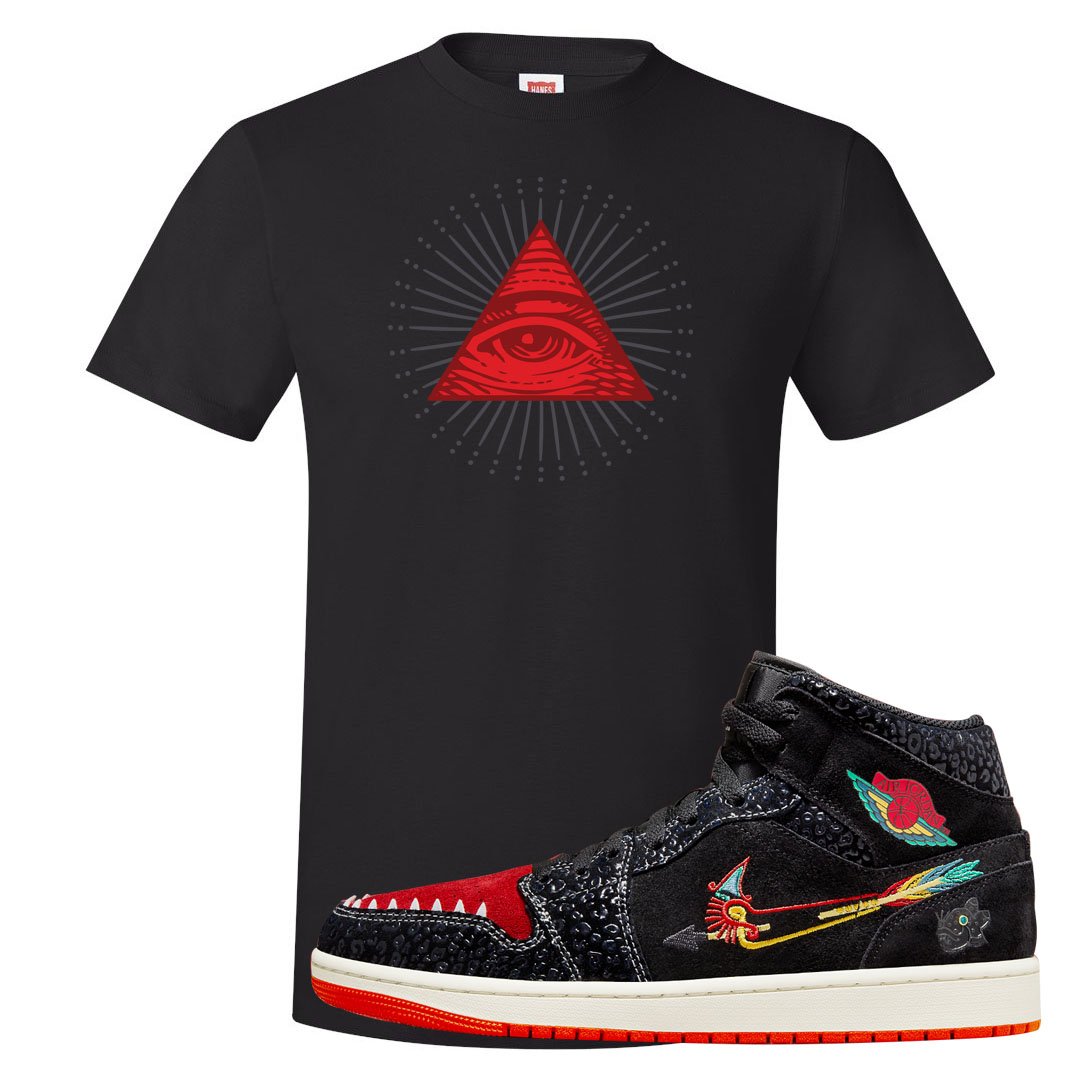 Always Familia Mid 1s T Shirt | All Seeing Eye, Black