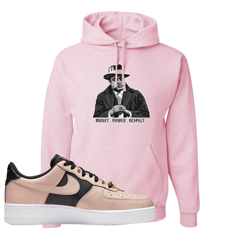 Air Force 1 Low Bling Tan Leather Hoodie | Capone Illustration, Light Pink