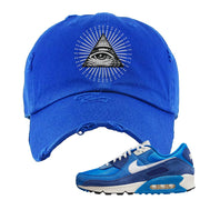 Air Max 90 First Use Distressed Dad Hat | All Seeing Eye, Royal