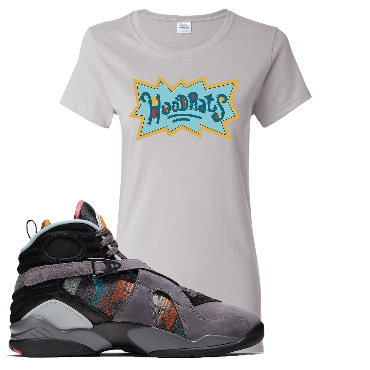 Jordan 8 N7 Pendleton Hood Rats Ice Gray Sneaker Hook Up Women's T-Shirt