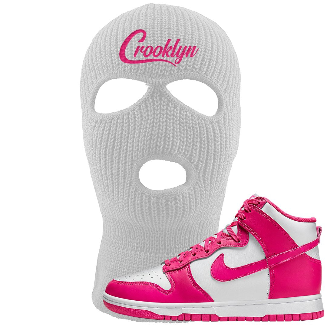 Pink Prime High Dunks Ski Mask | Crooklyn, White