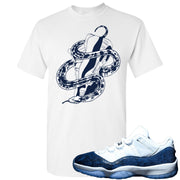 Snakeskin Low Blue 11s T Shirt | Snake Around Shoes, White