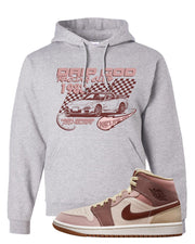 Pink Sand Mauve Mid 1s Hoodie | Drip God Racing Club, Ash