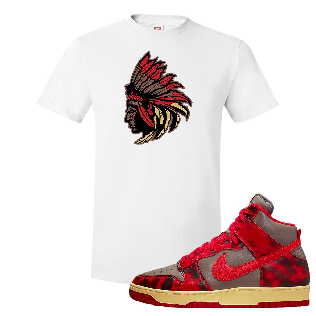 Acid Wash Red 1985 High Dunks T Shirt | Indian Chief, White