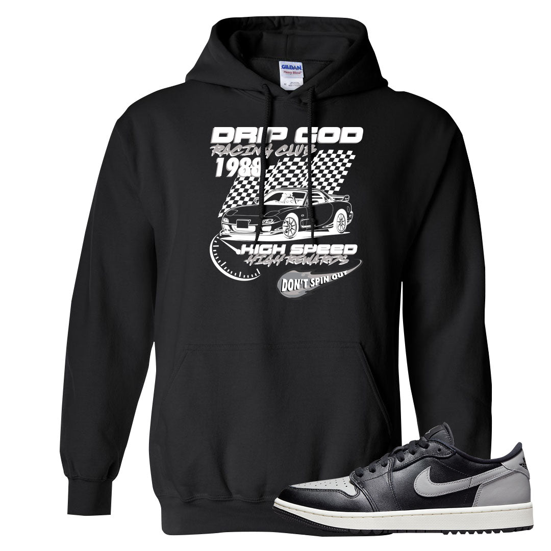 Shadow Golf Low 1s Hoodie | Drip God Racing Club, Black