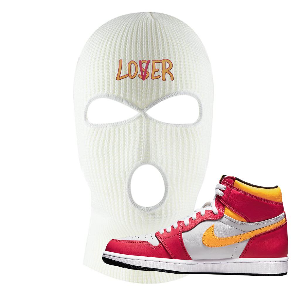 Air Jordan 1 Light Fusion Red Ski Mask | Lover, White