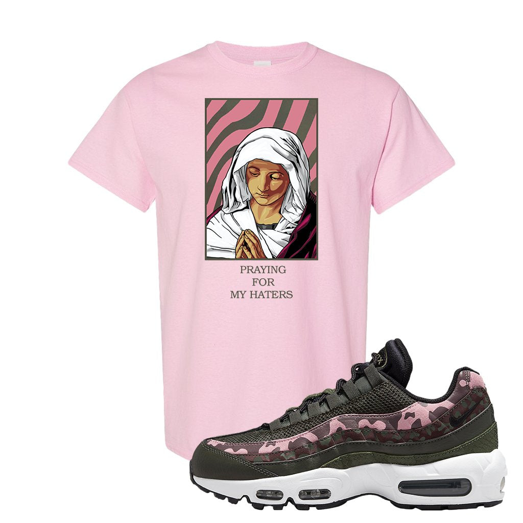 Olive Pink Camo 95s T Shirt | God Told Me, Light Pink