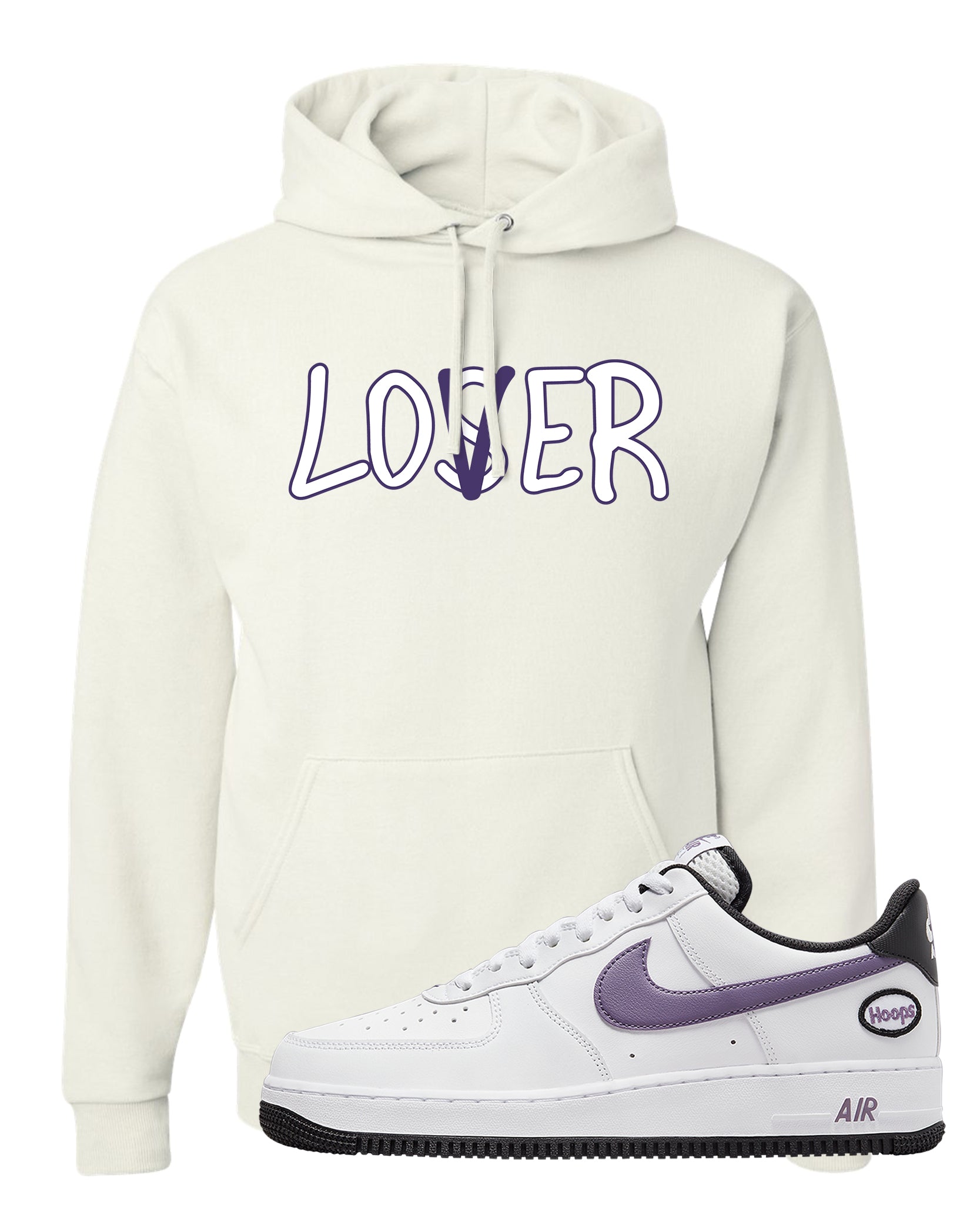 Canyon Purple Hoop AF1s Hoodie | Lover, White