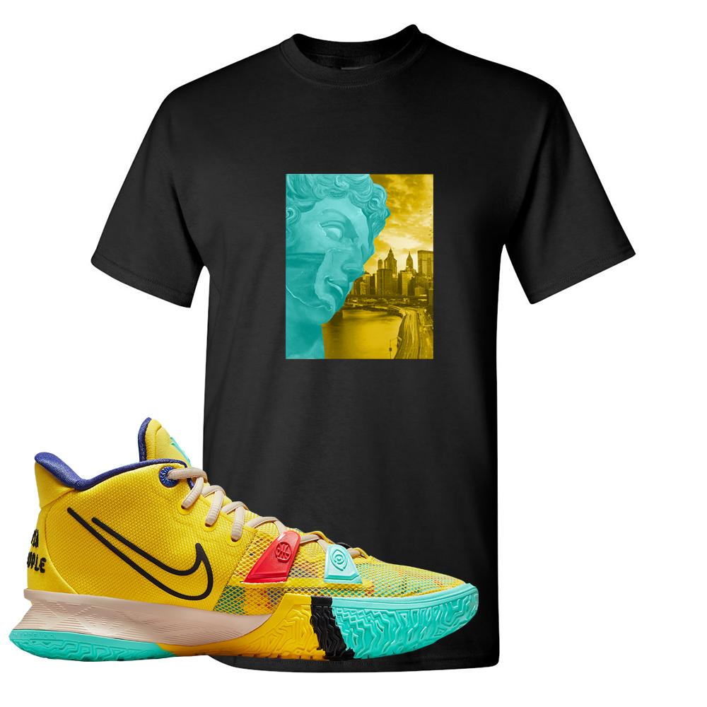 1 World 1 People Yellow 7s T Shirt | Miguel, Black