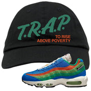 Light Blue Green AMRC 95s Dad Hat | Trap To Rise Above Poverty, Black