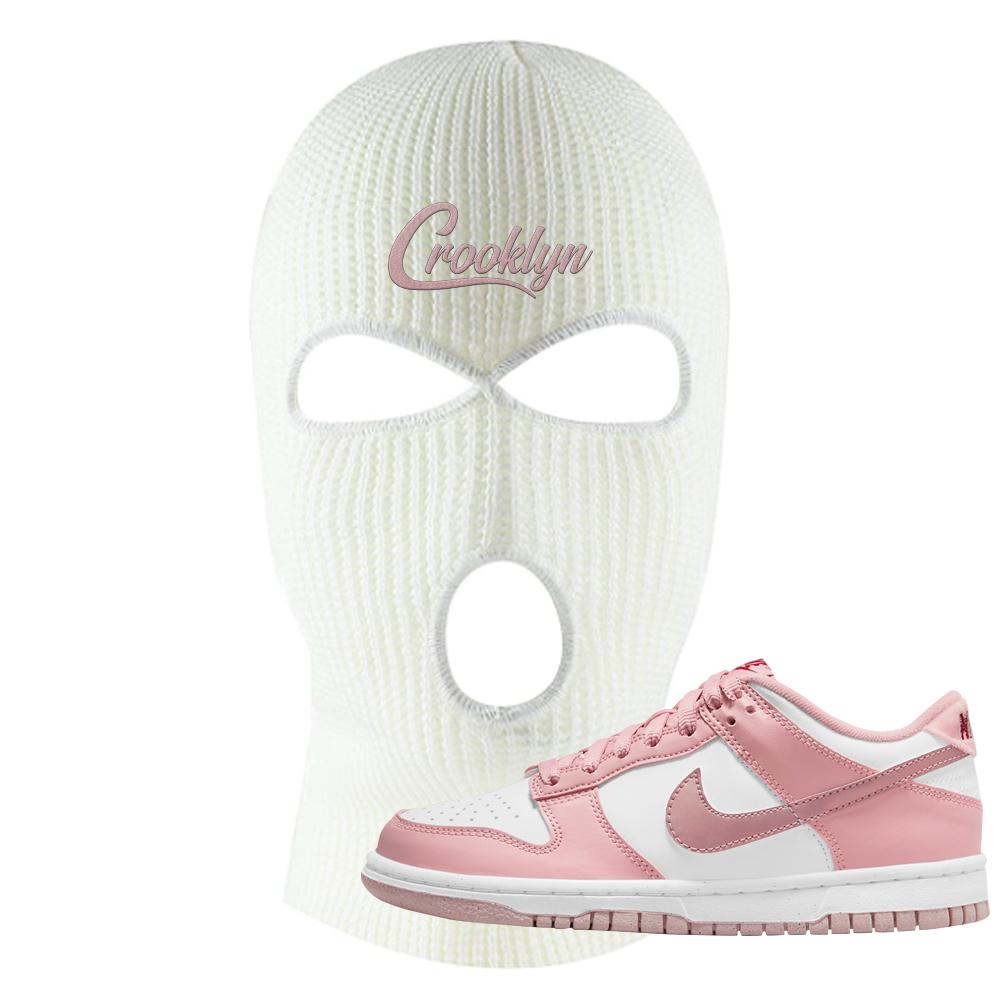Pink Velvet Low Dunks Ski Mask | Crooklyn, White