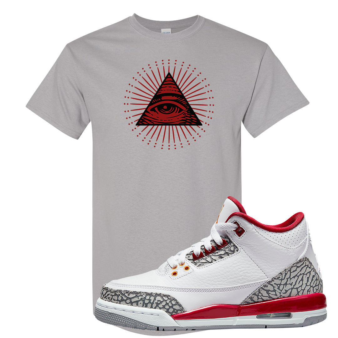 Cardinal Red 3s T Shirt | All Seeing Eye, Gravel