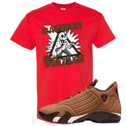 Winterized 14s T Shirt | Caution High Voltage, Red