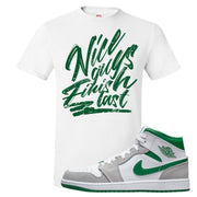 Light Smoke Pine Green Mid 1s T Shirt | Nice Guys Finish Last, White