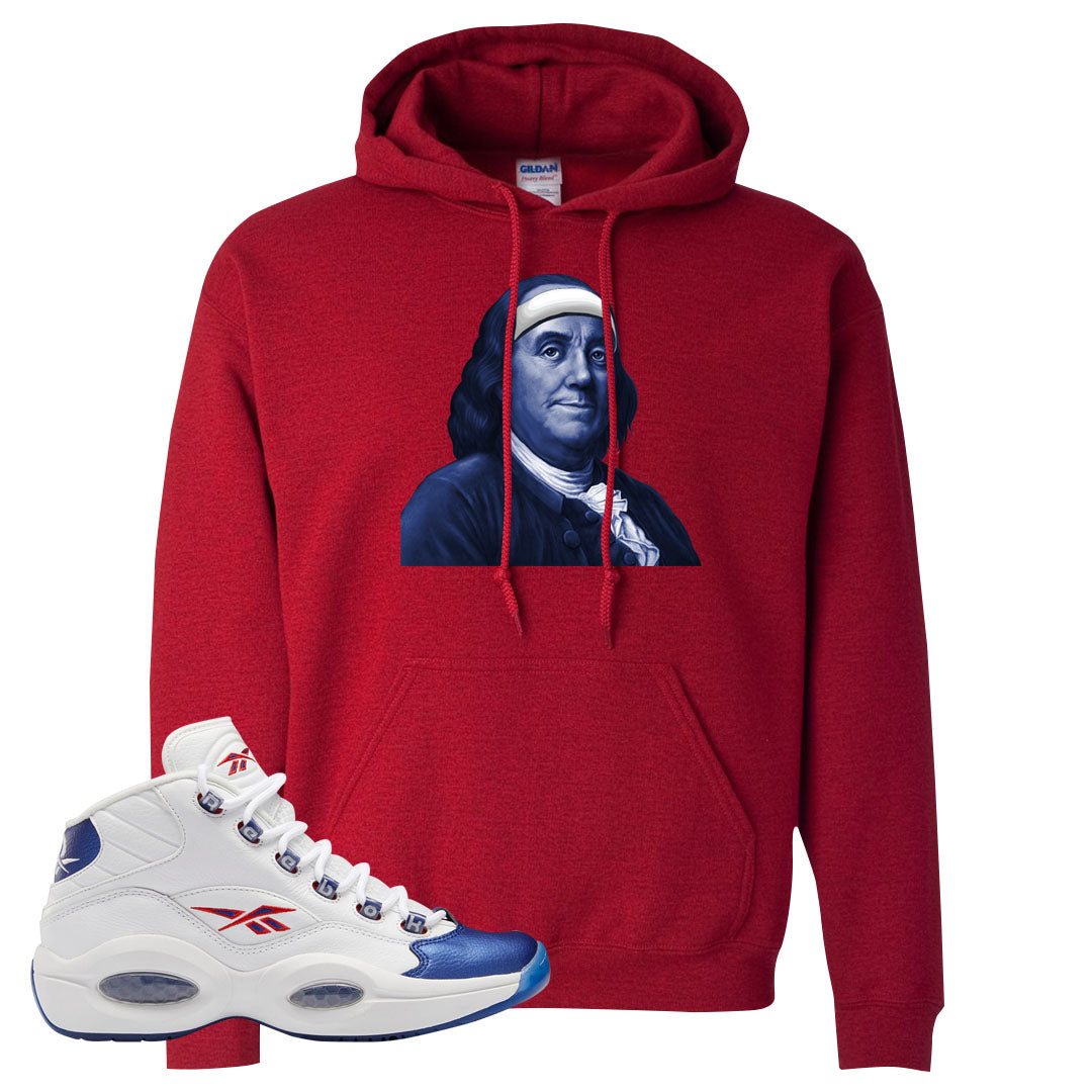 Blue Toe Question Mids Hoodie | Franklin Headband, Red