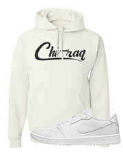 Triple White Golf Low 1s Hoodie | Chiraq, White