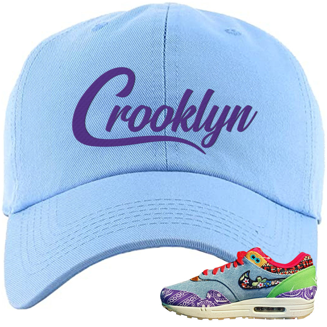 Bandana Paisley Max 1s Dad Hat | Crooklyn, Light Blue