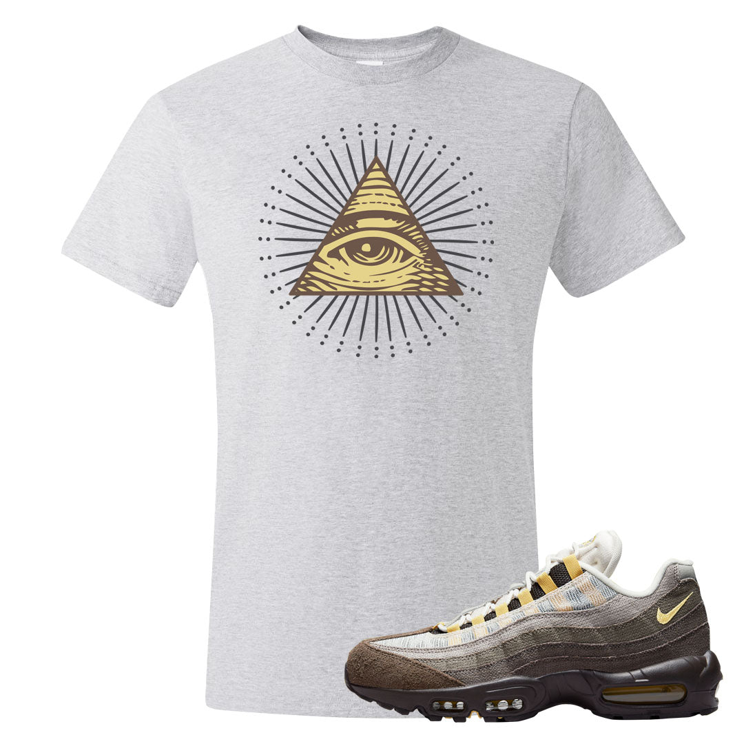 Ironstone Hemp 95s T Shirt | All Seeing Eye, Ash