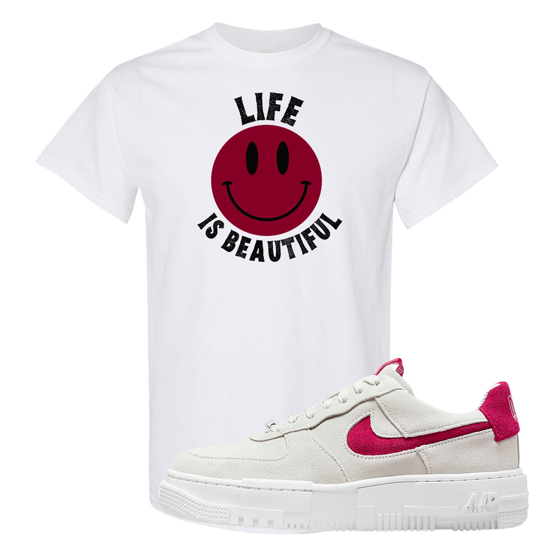 Mystic Hibiscus Pixel AF1s T Shirt | Smile Life Is Beautiful, White