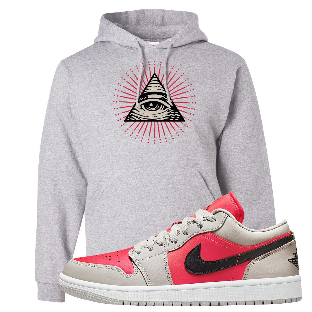 Light Iron Ore Low 1s Hoodie | All Seeing Eye, Ash