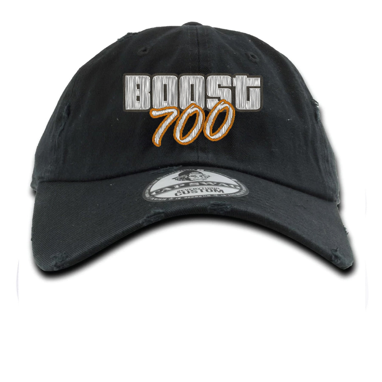 Magnet 700s Distressed Dad Hat | Video Game Cover, Lettering, Black