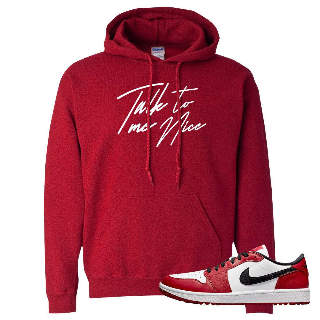 Chicago Golf Low 1s Hoodie | Talk To Me Nice, Red