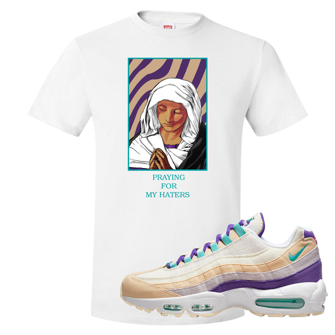 Sprung Natural Purple 95s T Shirt | God Told Me, White