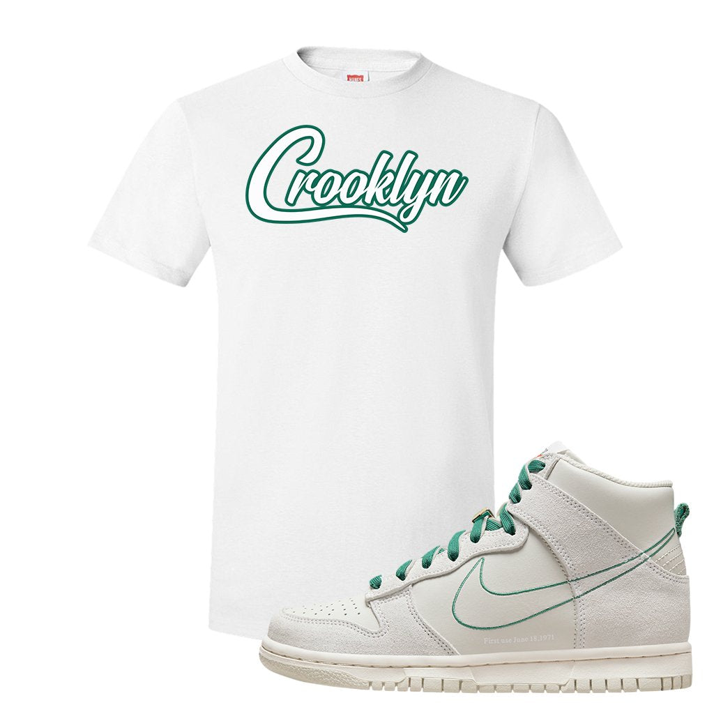 First Use High Dunks T Shirt | Crooklyn, White