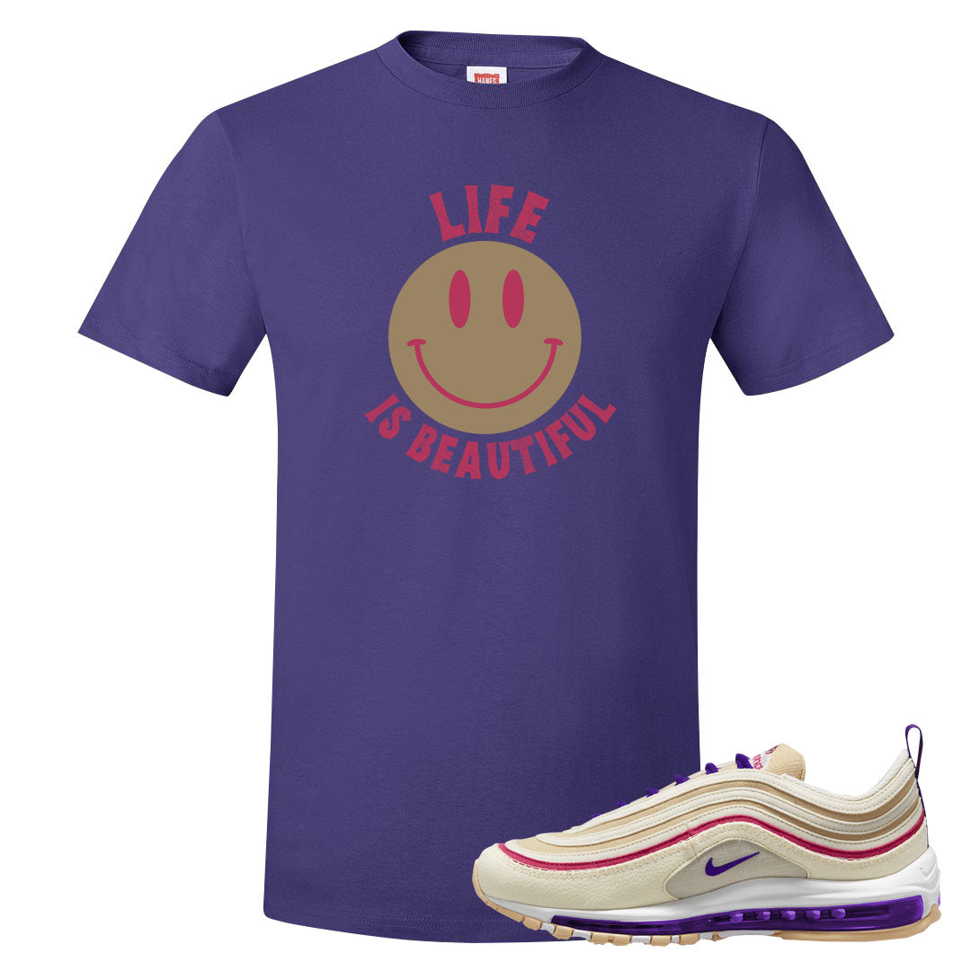 Sprung Sail 97s T Shirt | Smile Life Is Beautiful, Purple