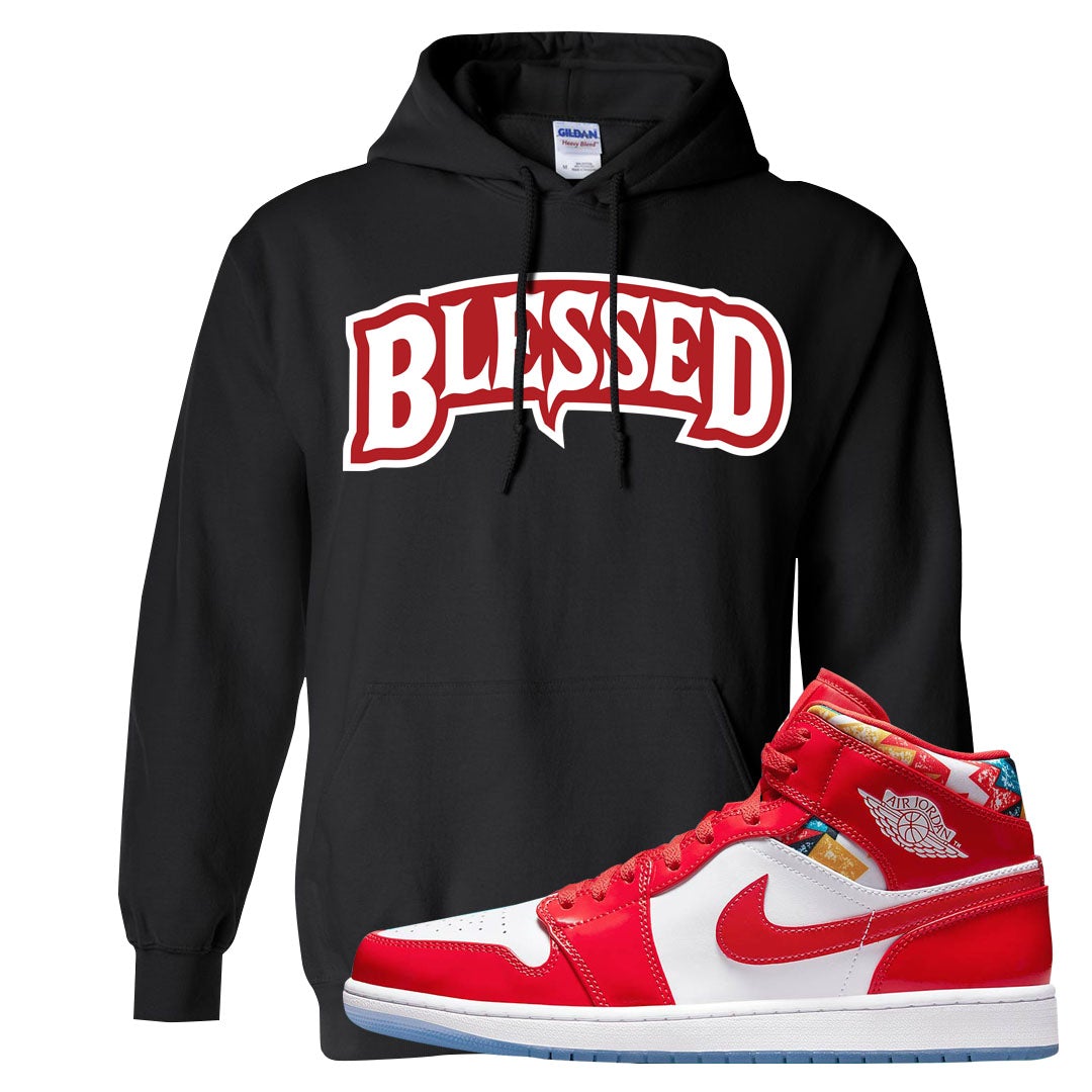 Barcelona Sweater Mid 1s Hoodie | Blessed Arch, Black