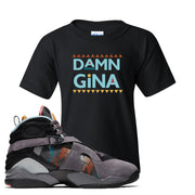 Jordan 8 N7 Pendleton Damn Gina Black Sneaker Hook Up Kid's T-Shirt