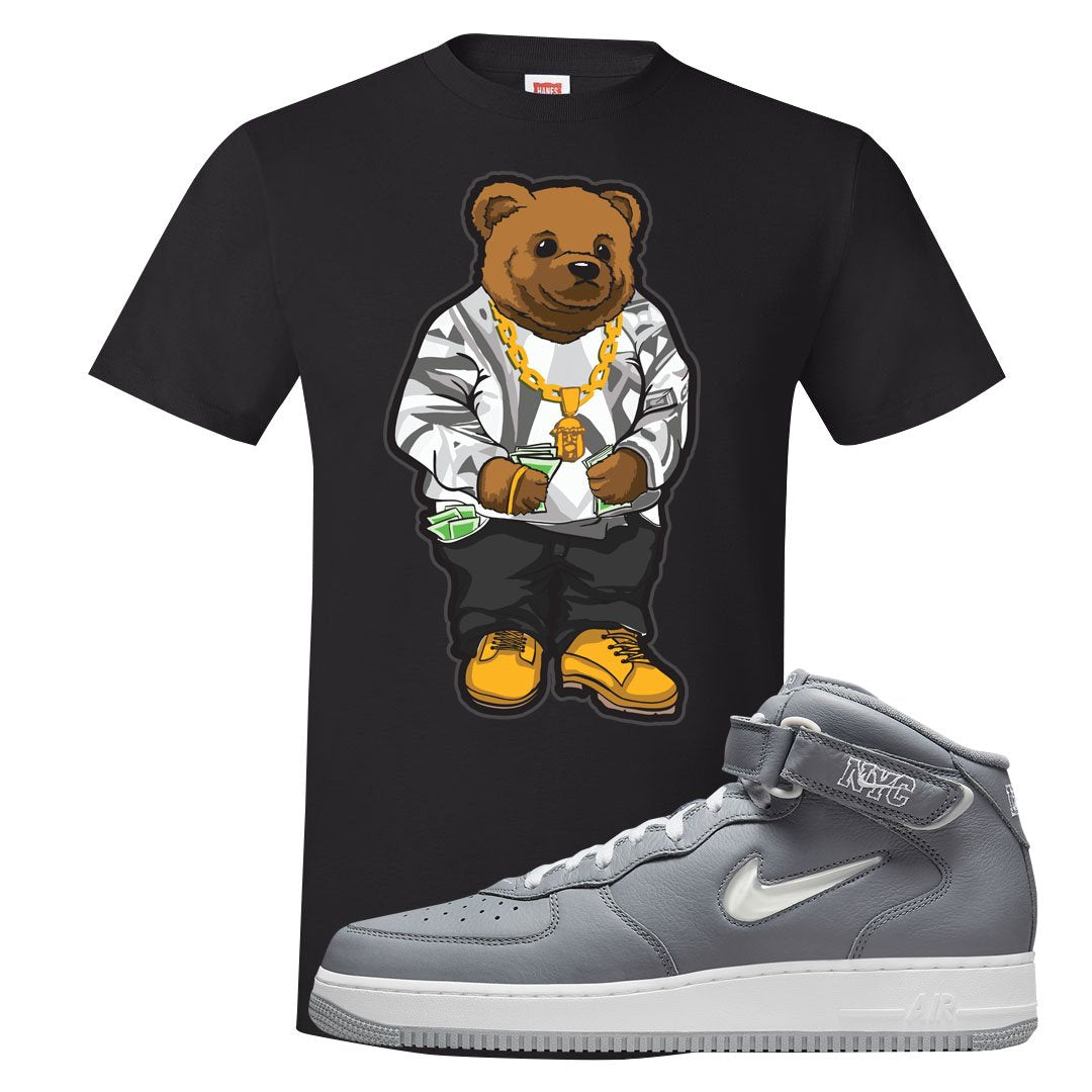 Cool Grey NYC Mid AF1s T Shirt | Sweater Bear, Black