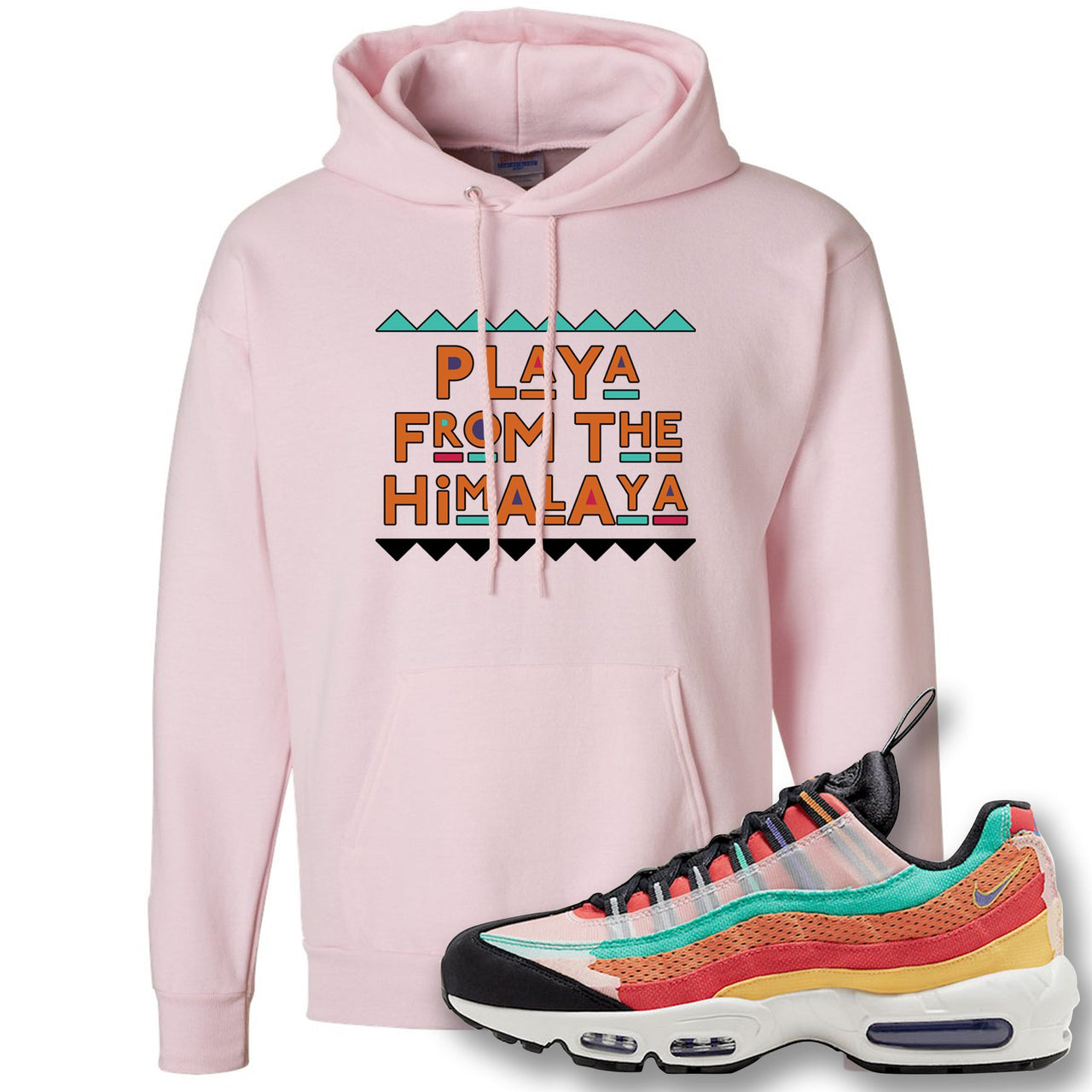 Air Max 95 Black History Month Sneaker Light Pink Pullover Hoodie | Hoodie to match Nike Air Max 95 Black History Month Shoes | Playa From The Himalaya