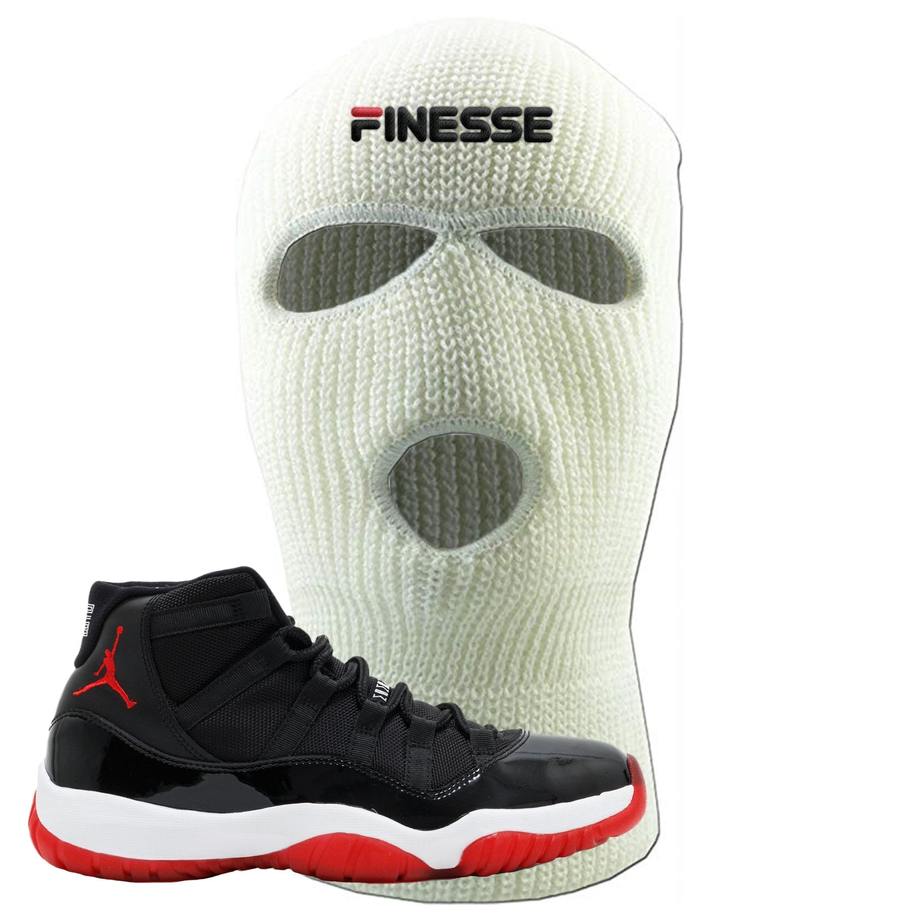 Jordan 11 Bred Finesse White Sneaker Hook Up Ski Mask
