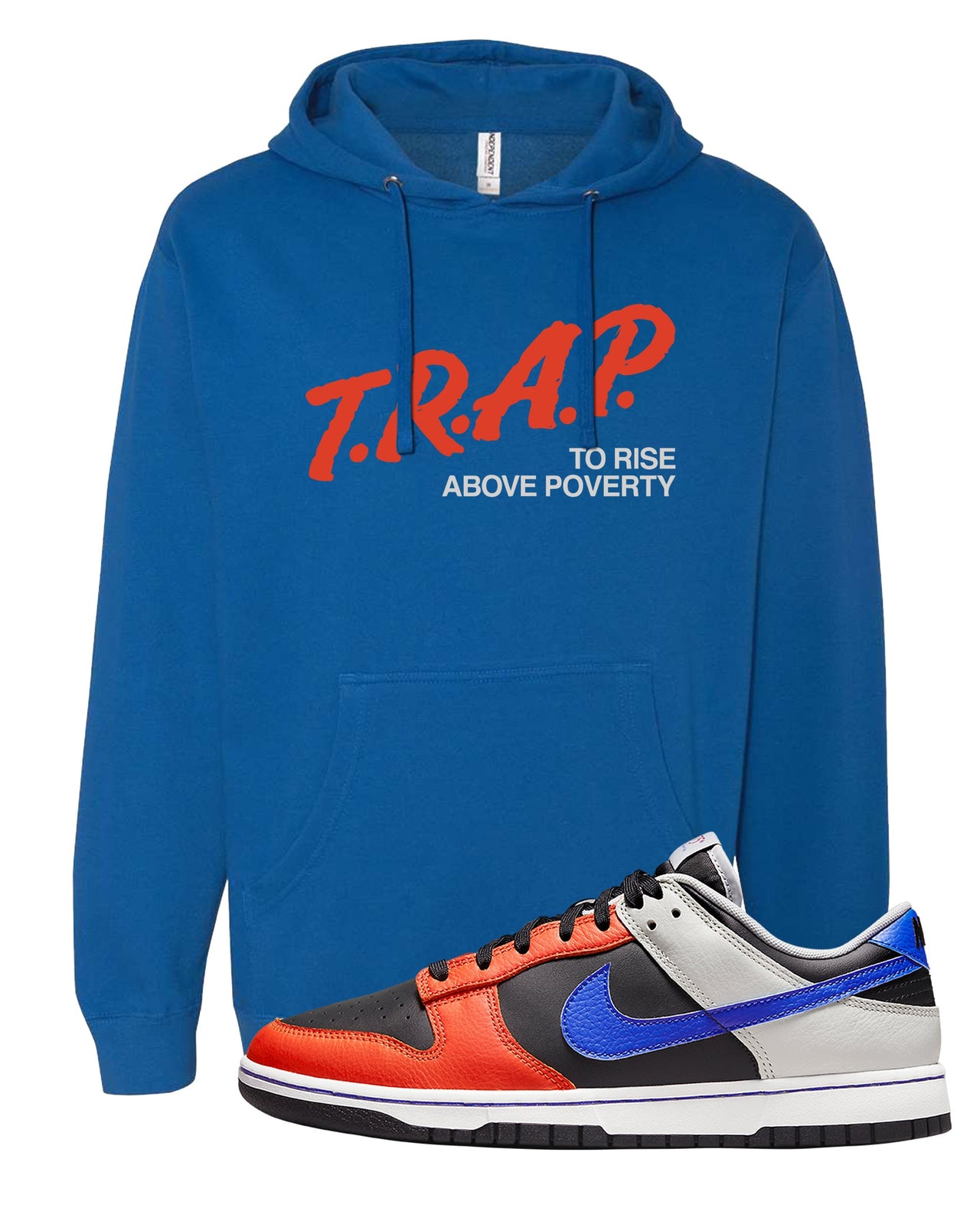 75th Anniversary Low Dunks Hoodie | Trap To Rise Above Poverty, Royal