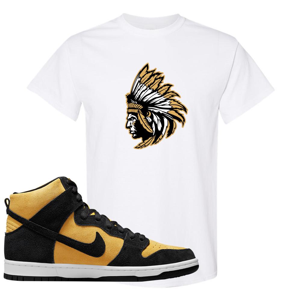 Reverse Goldenrod High Dunks T Shirt | Indian Chief, White