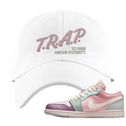 Air Jordan 1 Low Pastel Dad Hat | Trap To Rise Above Poverty, White