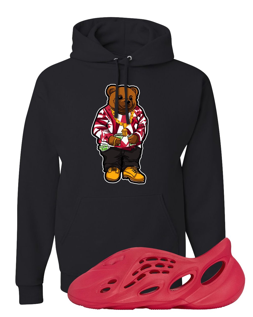Vermillion Foam Runners Hoodie | Sweater Bear, Black