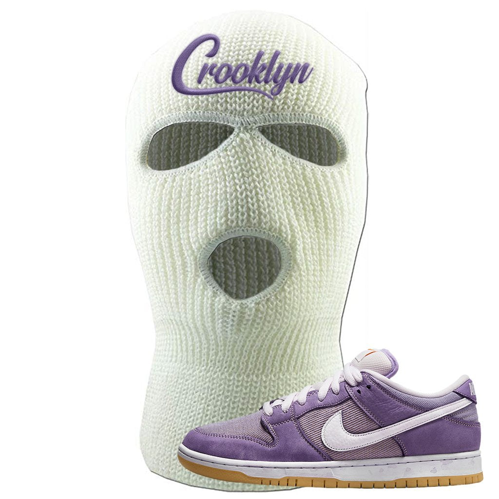 Unbleached Purple Lows Ski Mask | Crooklyn, White