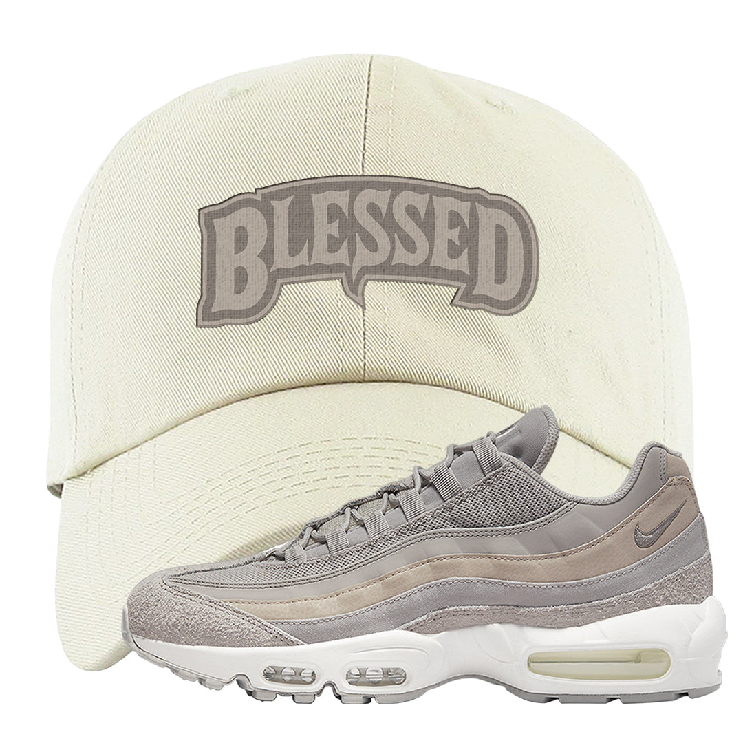 Cobblestone 95s Dad Hat | Blessed Arch, White
