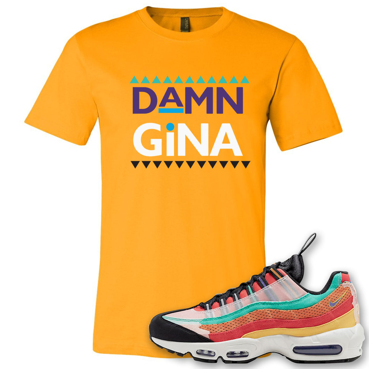 Air Max 95 Black History Month Sneaker Gold T Shirt | Tees to match Nike Air Max 95 Black History Month Shoes | Damn Gina