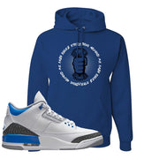 Racer Blue 3s Hoodie | Cash Rules Everything Around Me, Royal