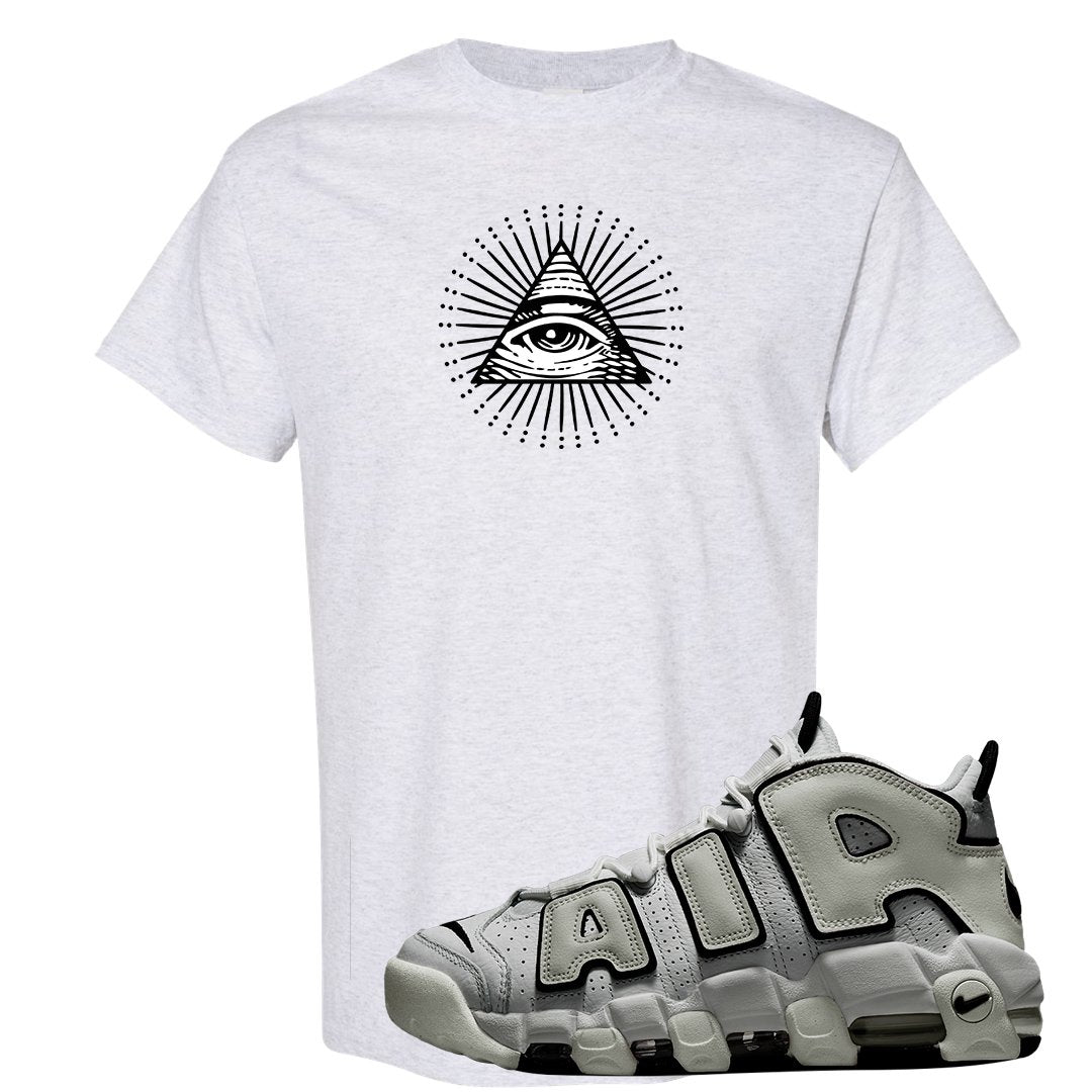 White Black Uptempos T Shirt | All Seeing Eye, Ash