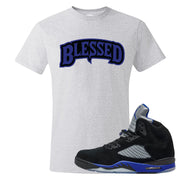 Racer Blue 5s T Shirt | Blessed Arch, Ash