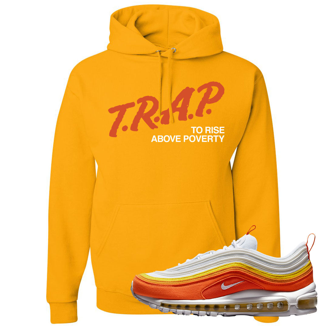 Club Orange Yellow 97s Hoodie | Trap To Rise Above Poverty, Gold