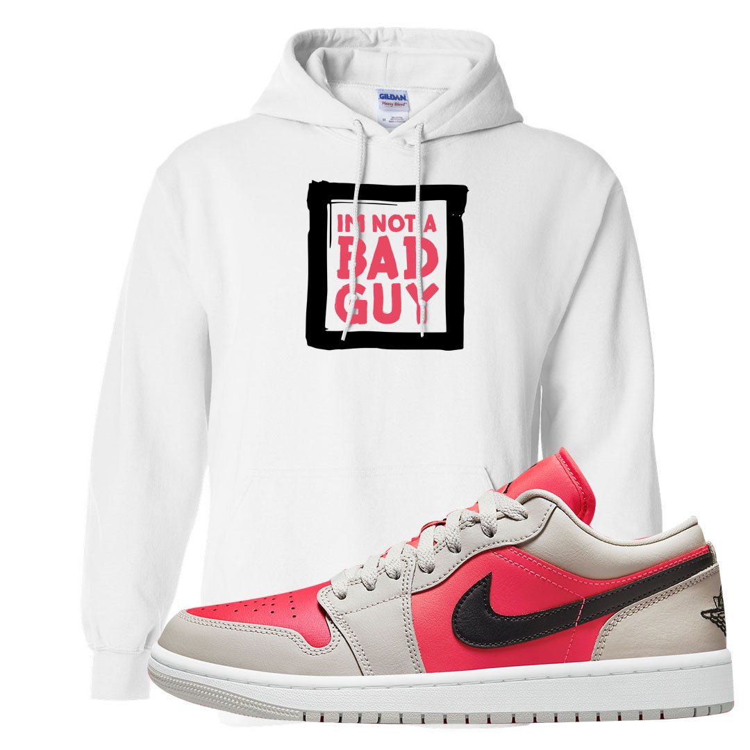 Light Iron Ore Low 1s Hoodie | I'm Not A Bad Guy, White
