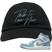 University Blue Mid 1s Dad Hat | Talk To Me Nice, Black