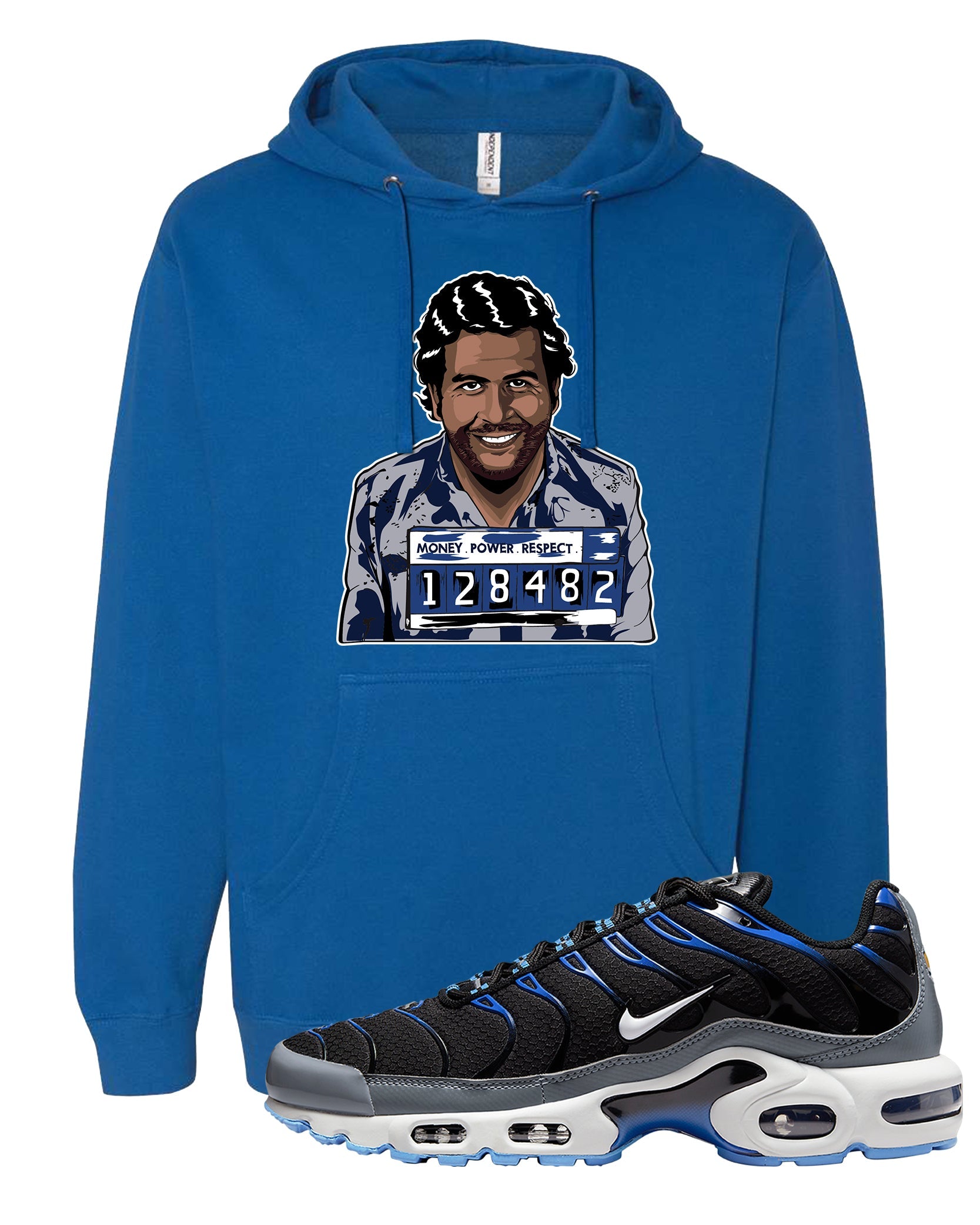 University Blue Black Pluses Hoodie | Escobar Illustration, Royal