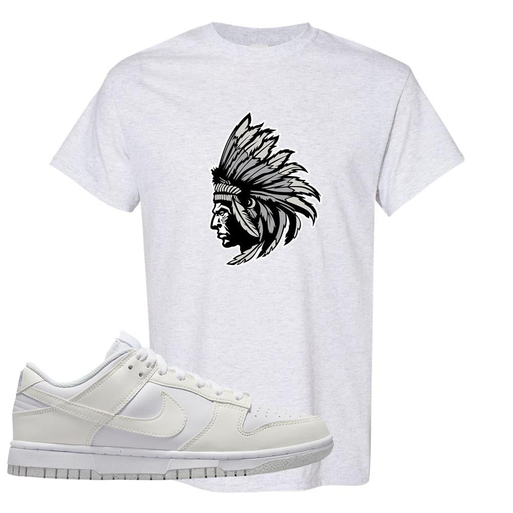 Move To Zero White Low Dunks T Shirt | Indian Chief, Ash