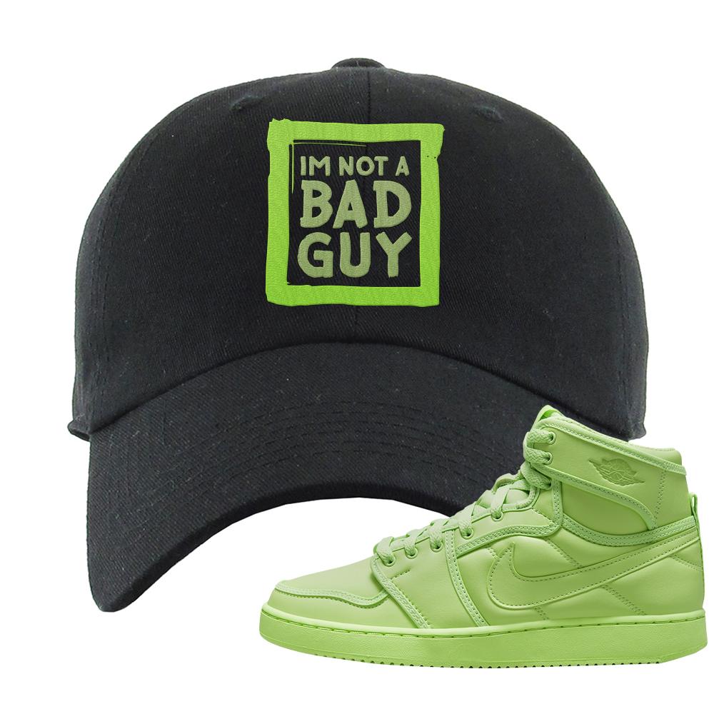 Neon Green KO 1s Dad Hat | I'm Not A Bad Guy, Black